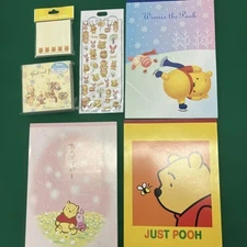 (10-173) Winnie the Pooh memo pad, report paper, 3D sticker set