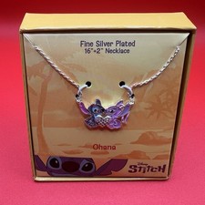 Disney Stitch Fine Silver Plated 16 2  Necklace