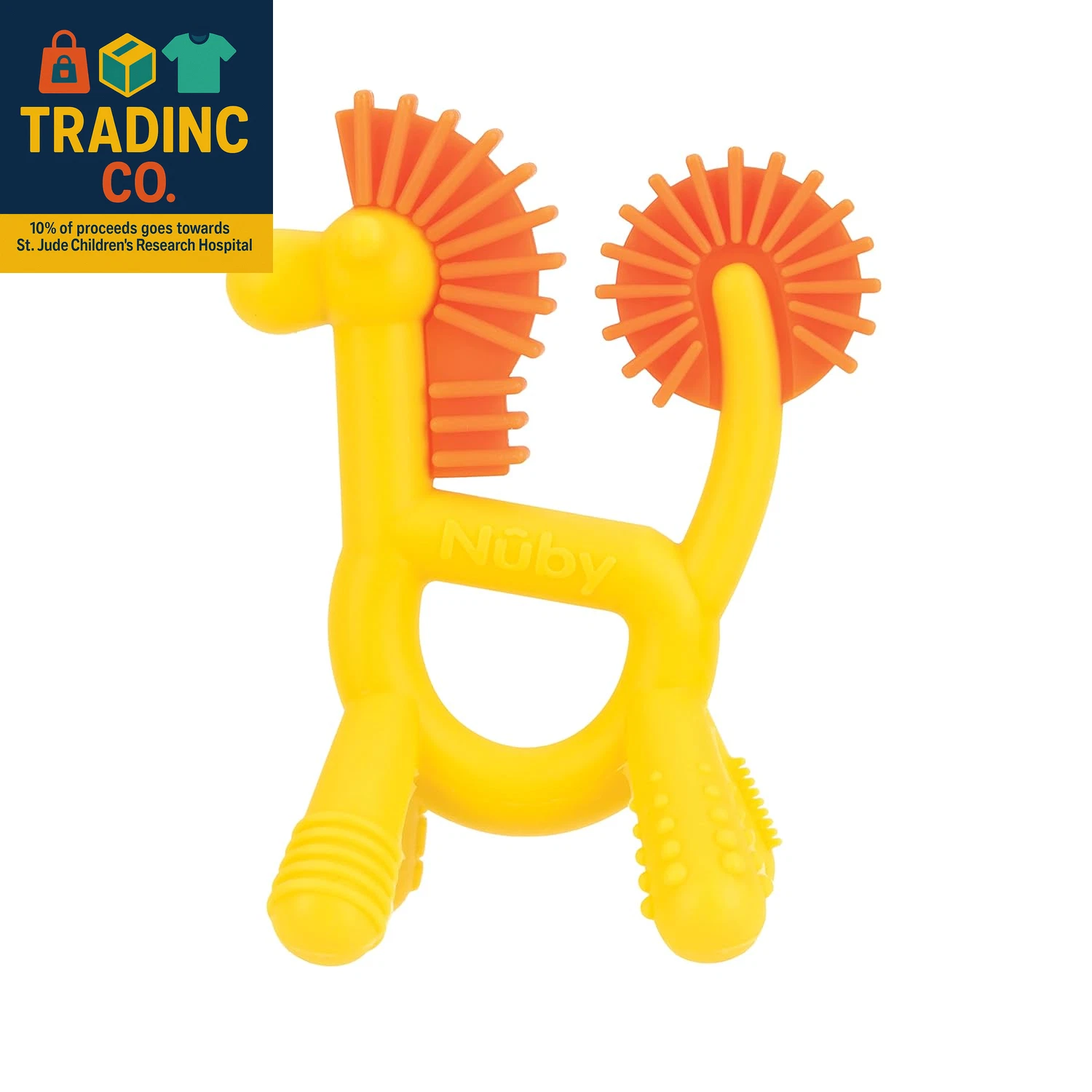 Silicone Geo Zoos Teether - Giraffe Teething Toy for Babies 3+ Months - Soothes