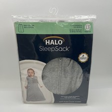 Halo SleepSack Wearable Blanket Large 12-18 Months 100 Cotton Gray TOG 0.5
