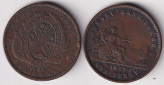 AUKTIONSSTART 1£. QUEBEC PFENNIGMÜNZEN 1832 & 1837 [6]