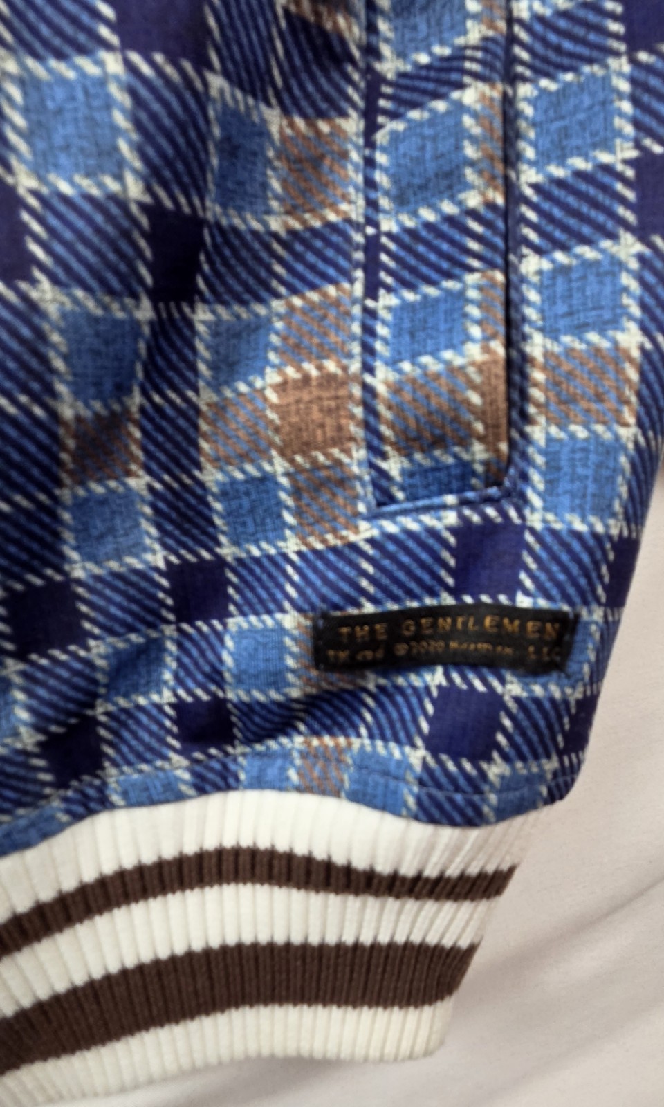 NWT Lionsdale London The Gentlemen Track Jacket Mens S Blue Plaid Colin Farrell image 6