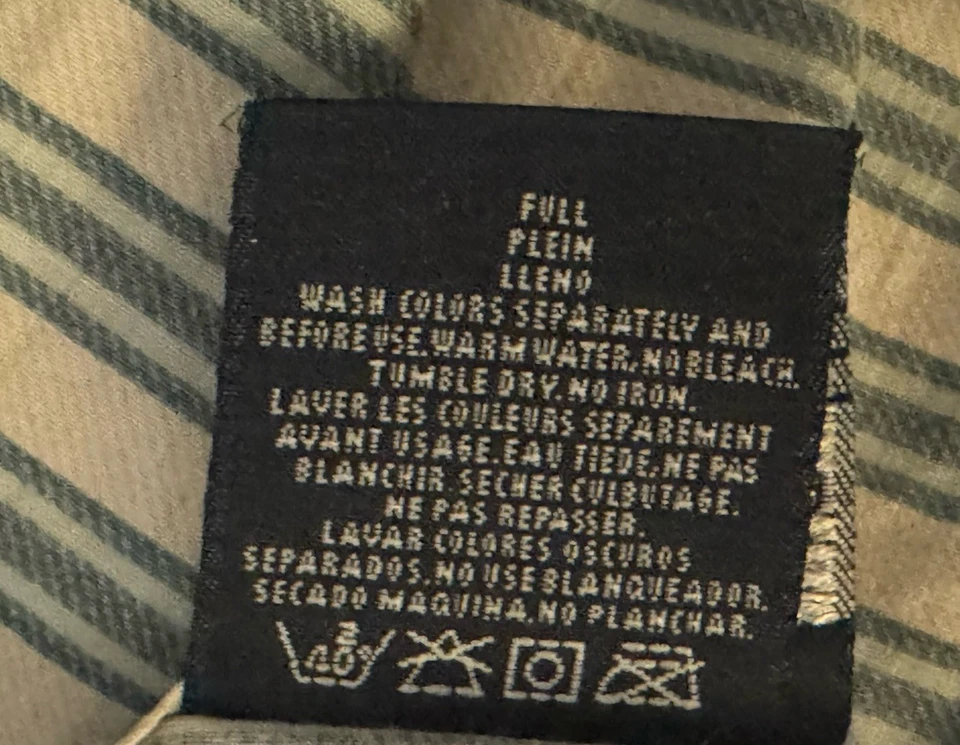 Ralph Lauren Claudine Blue Striped Full Flat Sheet & 2 Pillowcase Set USA - 3 Pc - Image 4 of 4