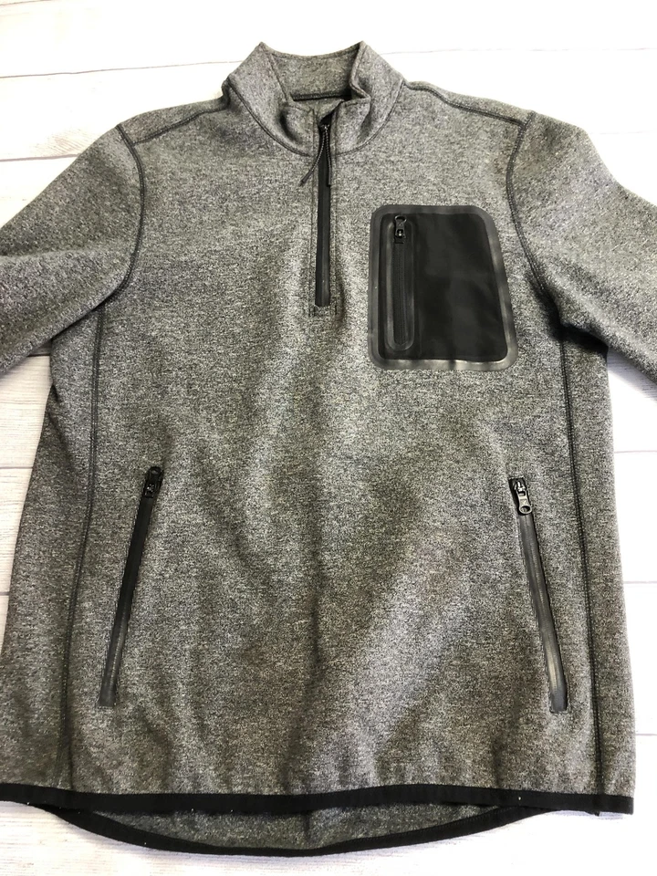 American Eagle Outfitters Pullover Mens Medium Gray Active Flex Quarter Zip - Image 3 of 4