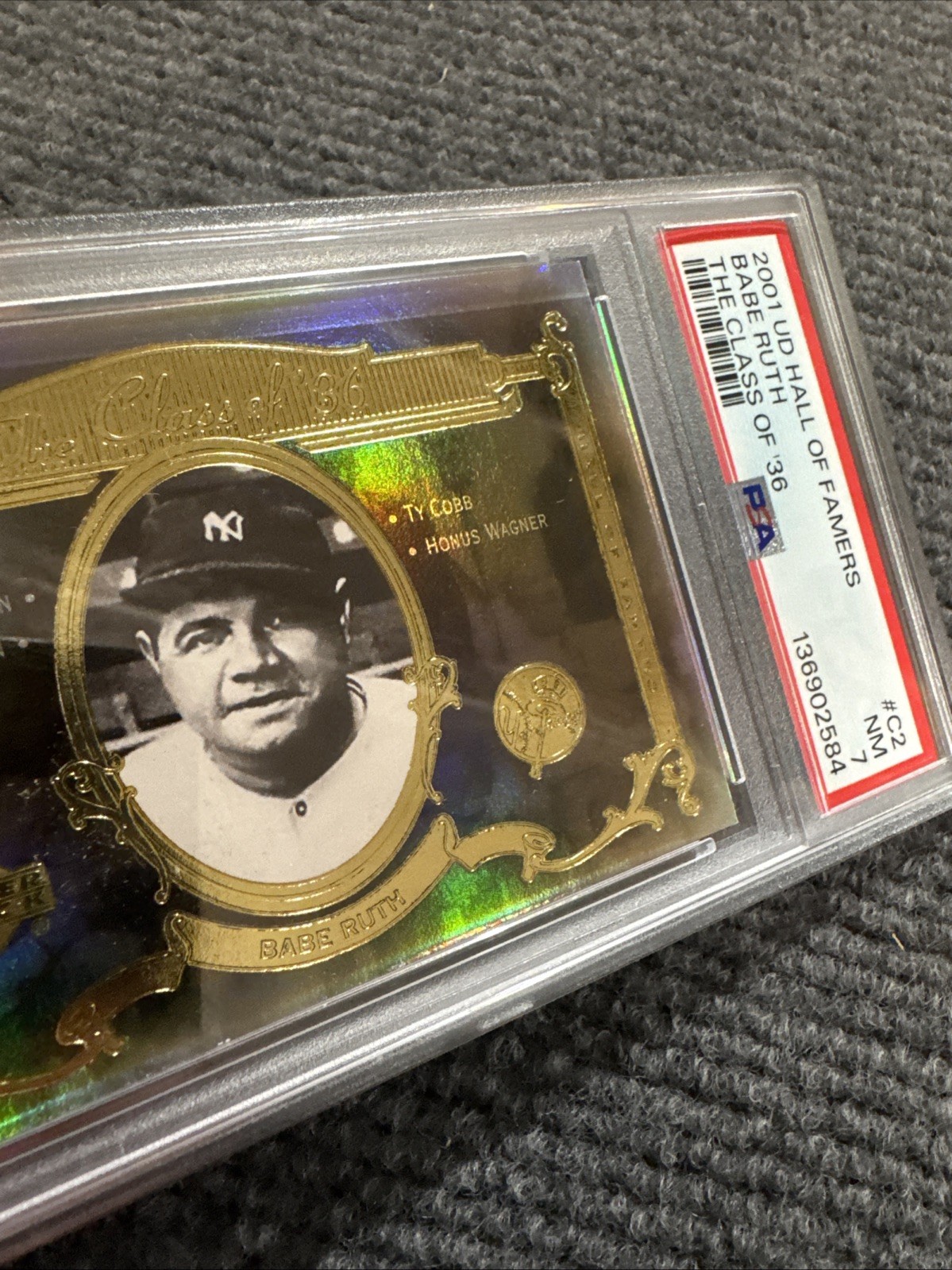 Babe Ruth Vintage Baseball Card PSA 7 Upper Deck HOF 2001 New York Yankees MLB view 8