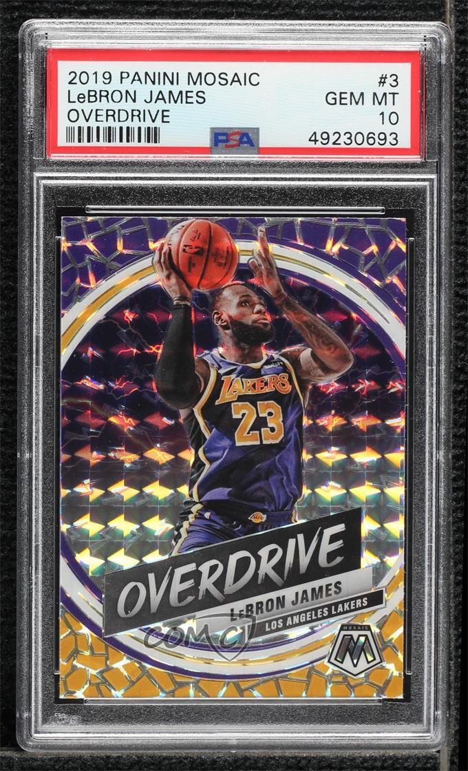 2019-20 Panini Mosaic Overdrive LeBron James #3 PSA 10 GEM MT 3hd