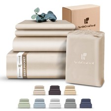 Arthcrafted 100 Eucalyptus Tencel King Bed Sheets 18 Inch Deep Pocket King Size