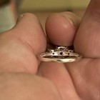 Estate Sterling Silver 3 Stone Cubic Zirconia Ring Wedding Size 7 — photo 10