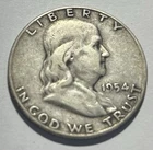 1954 S Franklin Silver Half Dollar F166