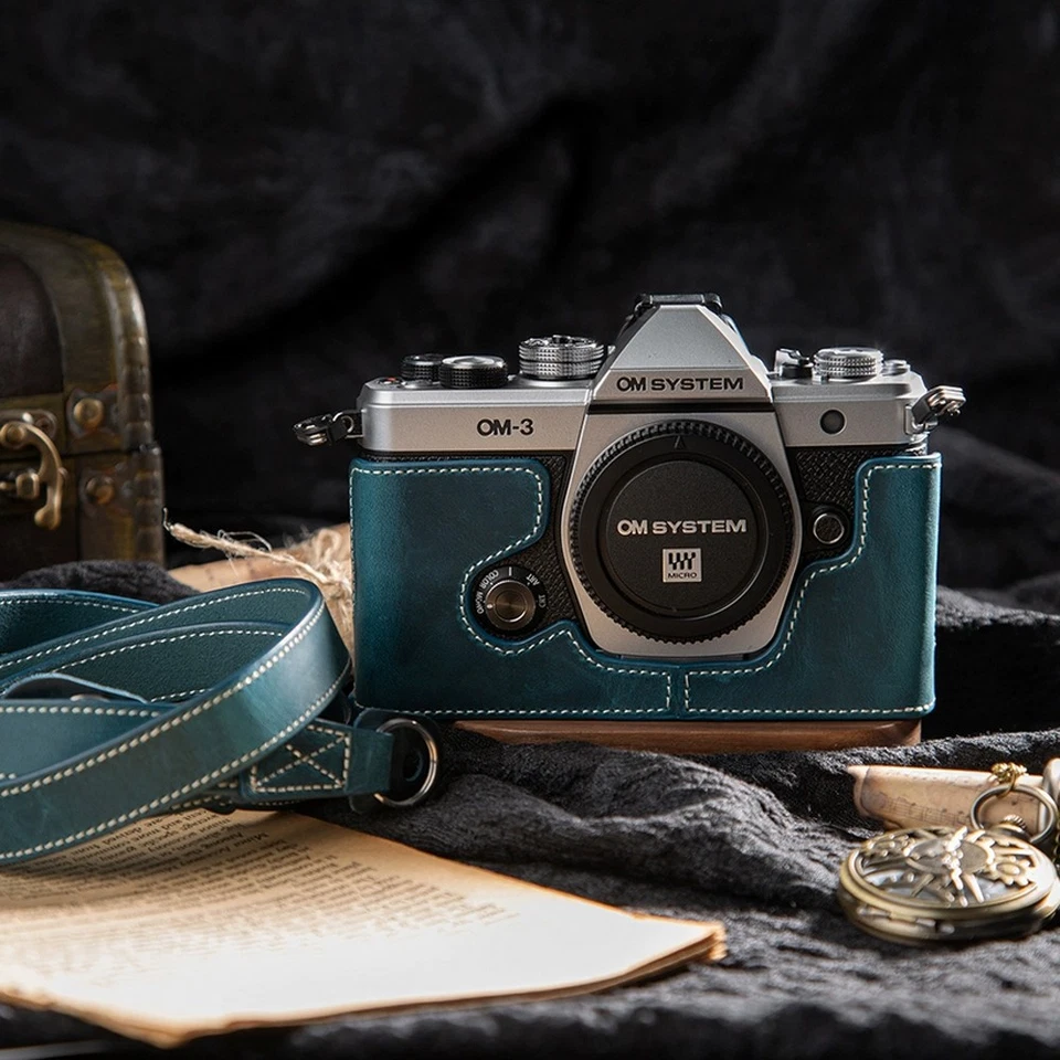 Funda protectora de cuero genuino para cámara para Olympus OM3 OM-3 Foto 2 de 4
