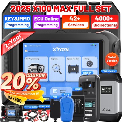 2025 XTOOL X100 MAX KC501 KS1 SK1 M822 Car key Programmer Diagnostic Scanner FCA