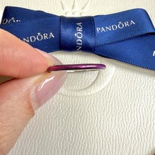 Authentic Pandora Silver Shocking Purple Enamel ME Ring Size 60 #199655