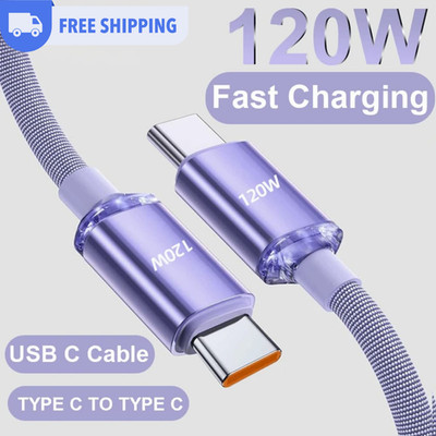 120W USB-C to Type-C Data Cable Universal Compatibility Support PD Fast Charging