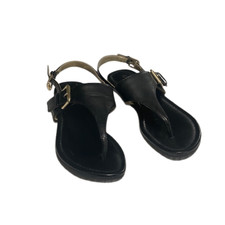 Women s Black Thong Sandals G by GUESS Logo Metal Accent Straps