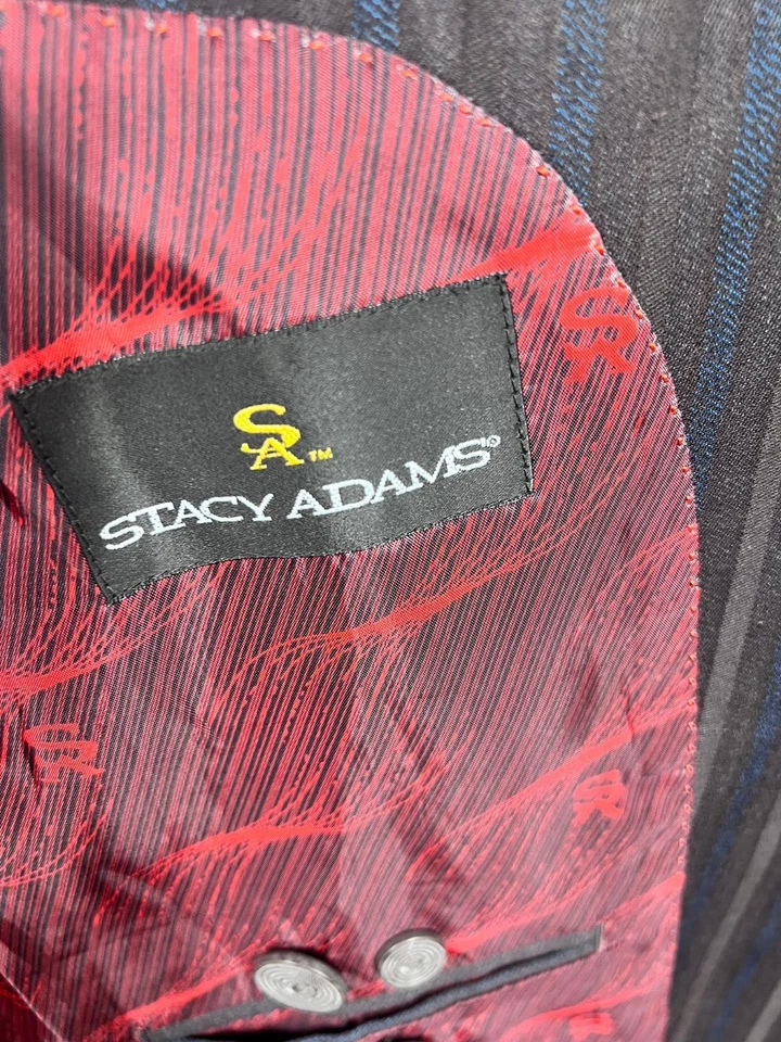 Chaqueta Blazer Stacy Adams a Rayas Para Hombre 44R Negocios Calce Clásico Abrigo Deportivo Foto 3 de 4