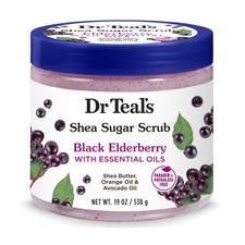 Dr Teals Shea Sugar Body Scrub with Black Elderberry 19 Oz. Pack of 3