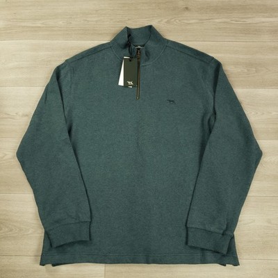 Rodd & Gunn Alton Ave Sweater Men's 3XL 100% Australian Cotton 1/4 Zip Green NEW