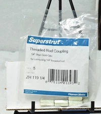 (5-Pk) Superstrut Threaded Rod Coupling Steel Galvanized 1/2" ZH119