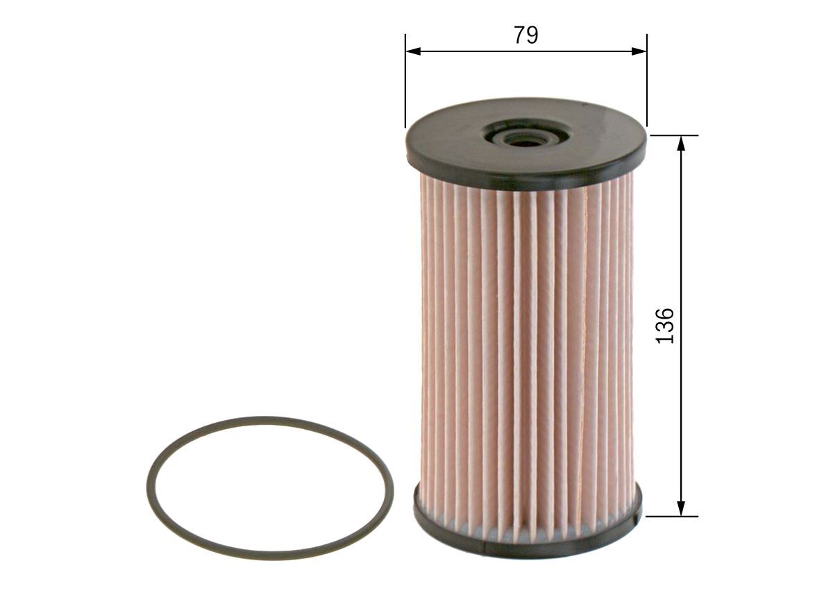 BOSCH Kraftstofffilter 1457070008 – Mit Dichtung, Für VW, Audi, Seat, Skoda (OE 3C0127434)