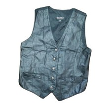 Wilsons Leather Mens Large Leather Suit Vest Vintage Black 100 Leather Nylon