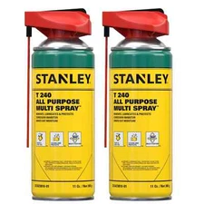 Stanley T240 All Purpose Multi Spray Corrosion Inhibitor Lubricant 11 oz 2 Pack