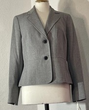 Bnwt Kasper Size 12 Blazer Jacket Smart Elegant Work Lined Grey