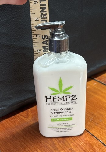 NEW HEMPZ FRESH COCONUT & WATERMELON HERBAL BODY MOISTURIZER. 17 FL. OZ. SEALED - Imagen 5 de 6