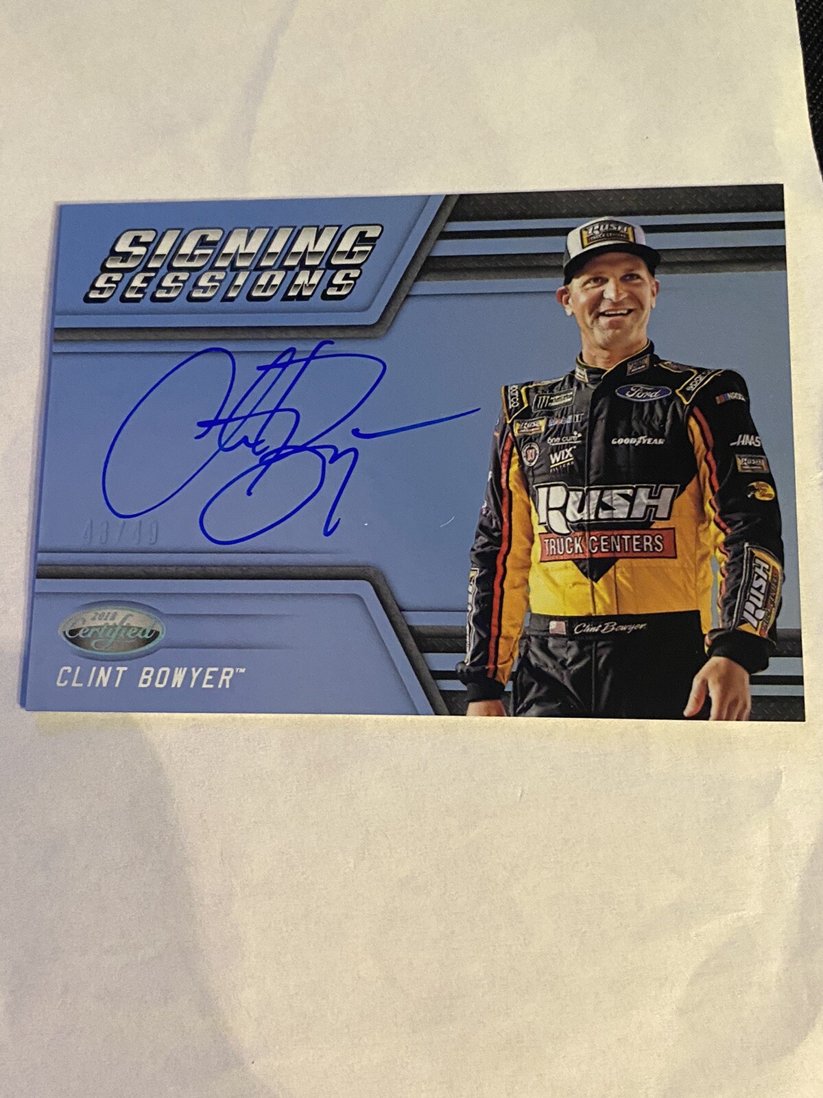 2018 Panini Certified Racing NASCAR Signing Sessions Silver Clint Bowyer 43/49
