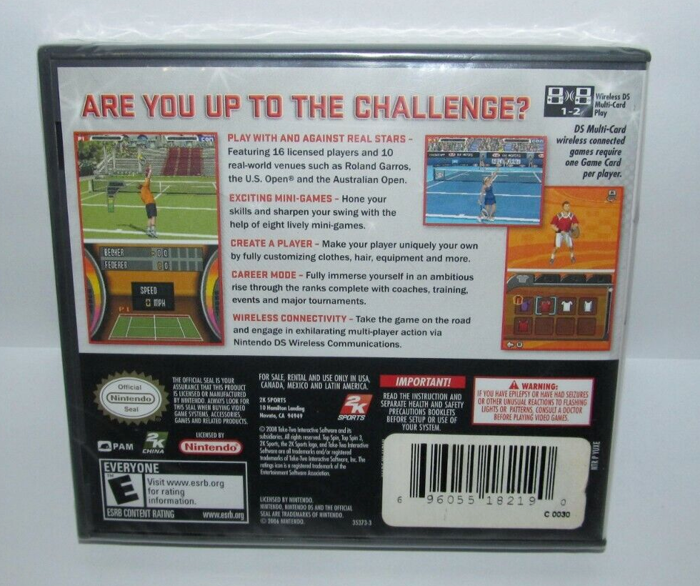 ニンテンドー3DS/2DS DS topspin3 Top Spin 3 Tennis Nintendo