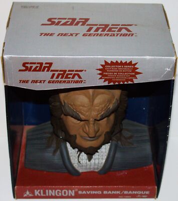 Star Trek: The Next Generation Klingon Bust Coin Bank 1993 MIB NEW