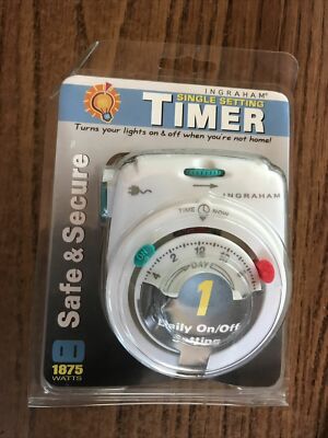 Ingraham - Single Setting Wall Outlet Timer - Safe & Secure - 1875 watts