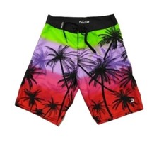 Exist Board Shorts Pacific Surf Swim Shorts Palm Trees Medium Casual Colorful