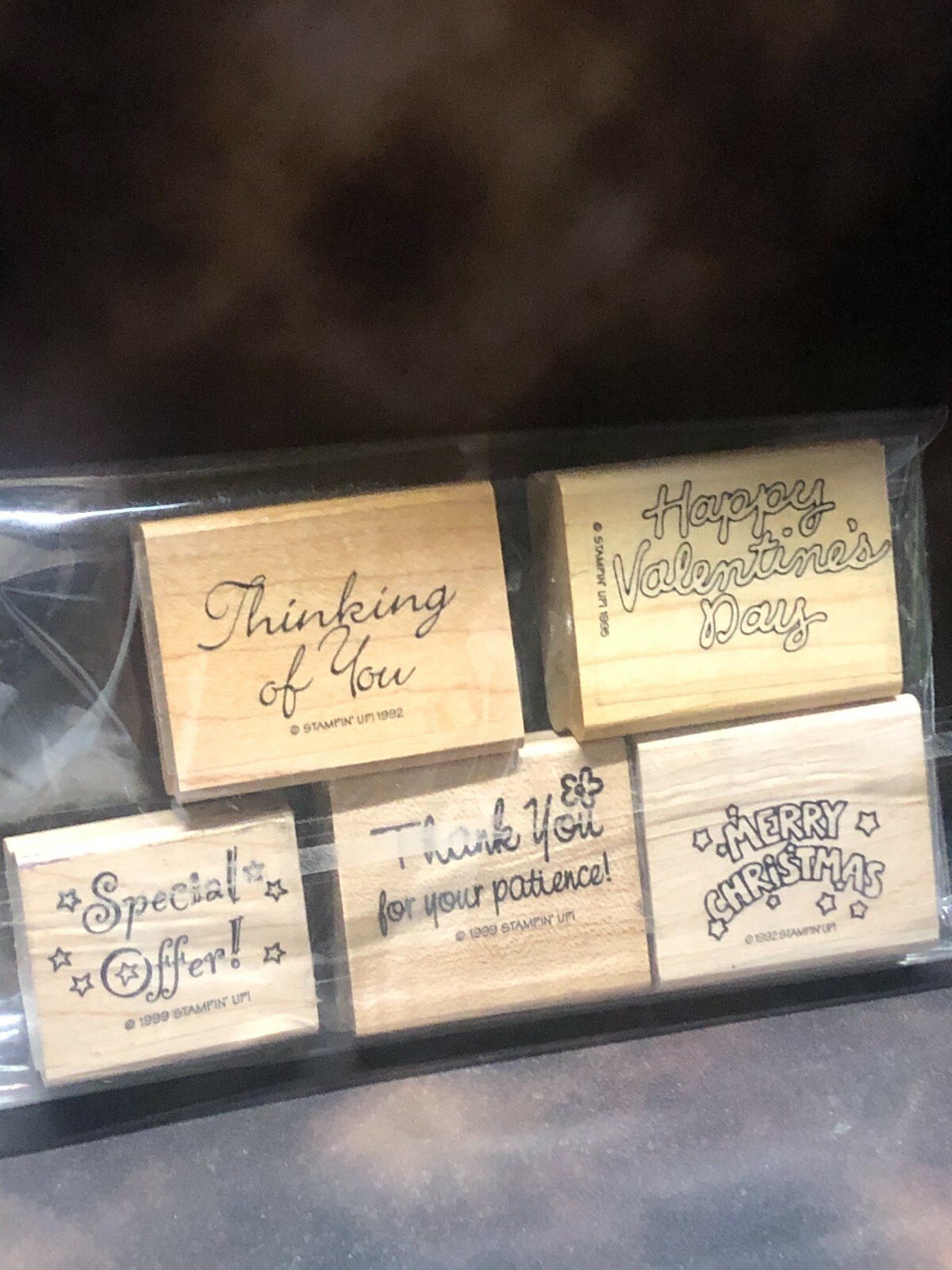 STAMPIN UP WOOD MOUNTED Rubber ASSORTED SENTIMENTS Stamp Set | eBay