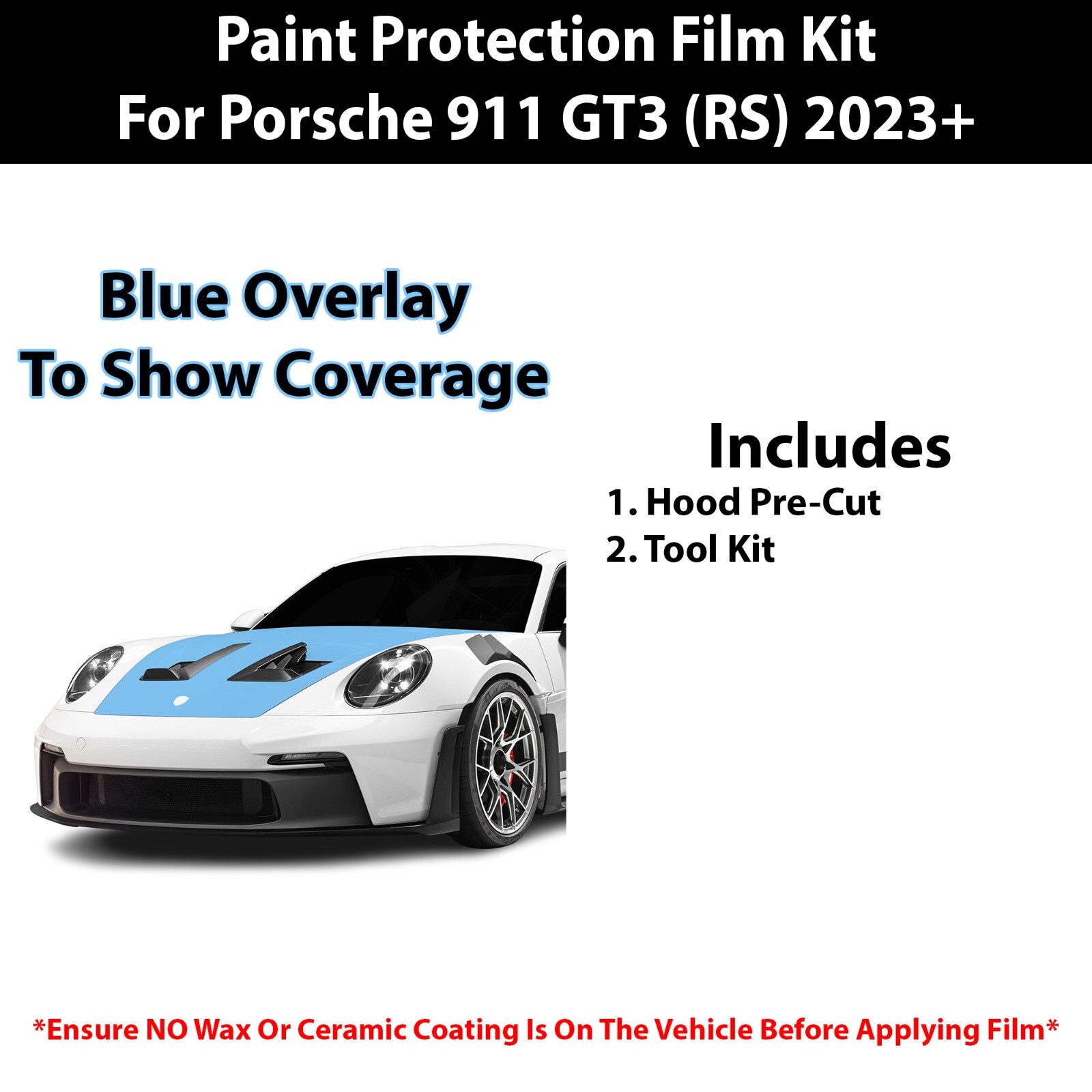 Pre Cut Paint Protection Film Clear Bra PPF Kit for Porsche 911 GT3 RS 2023+