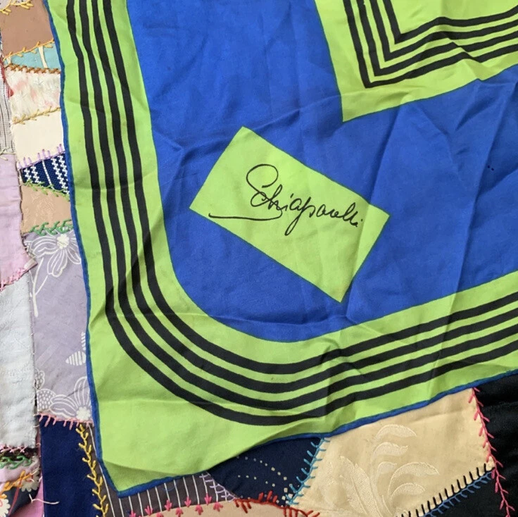 винтажный Schiaparelli многоцветный яркий мод шелковый шарф - Изображение 3 из 4