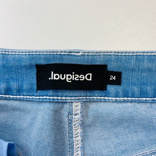 DESIGUAL Women Blue Slim Fit Ankle Zip Jeans Size W24 UK 6 IT 38 - Picture 9 of 15