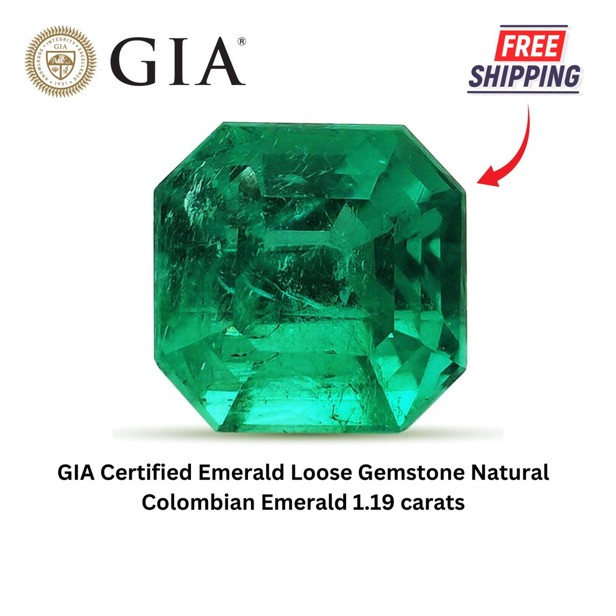 GIA Certified Emerald Loose Gemstone Natural Colombian Emerald
