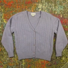 Vtg Rafaella Women’s Cardigan Sweater Medium Lambswool Angora Rabbit Hair Nylon
