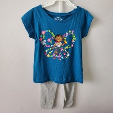 Disney Encanto Girls Shirt Pants Outfit size 6 Gray Turquoise Pants Set -New