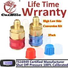 A/C Quick Coupler Adapter Adjustable High Low Side AC HVAC Freon Conversion Kit