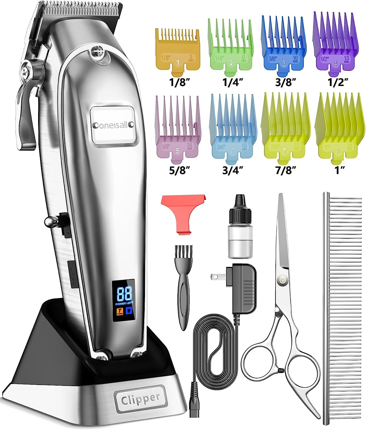 Dog Grooming Clippers for Thick Heavy Coats,2 Speed Cordless Hair Trimmers with 