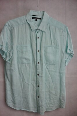 Kenneth Cole Mens Shirt Size Large short sleeves Casual solid 100