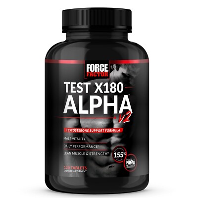 FORCE FACTOR Test X180 Alpha v2 T-Support for Men T-Supplement to Help 120caps