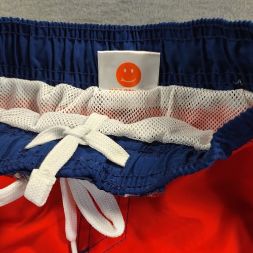 Big Chill Swim Trunks Boys 4 Mesh Lining Drawstring Red Blue Hammerhead Shark - Picture 3 of 11