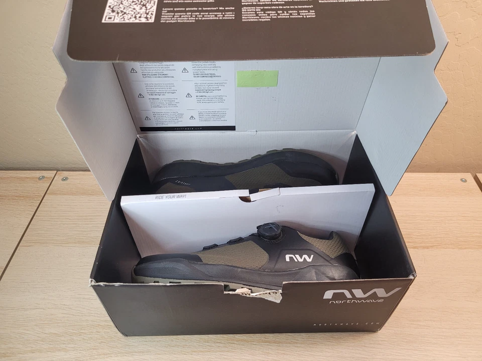 Northwave Corsair 2 MTB Shoes Foreat Green Black Cycling Bike Mens 10.5 NIB - Image 4 of 4