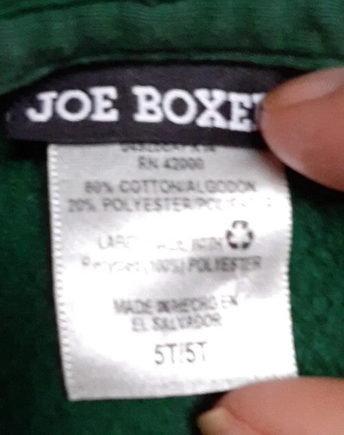 Suéter con capucha Joe Boxer para niños talla 5T Verde Manga larga Foto 4 de 4