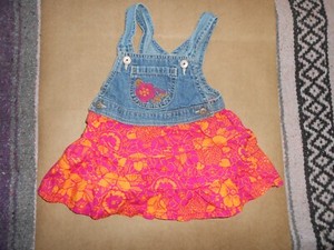 Toddler's Denim/Flowered Skirt{12 months}