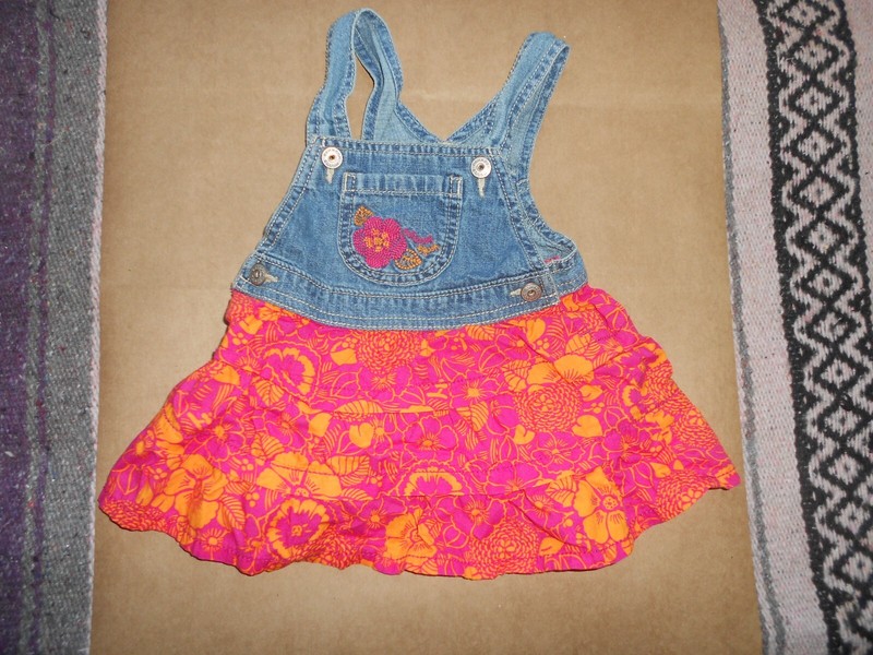 Toddler's Denim/Flowered Skirt{12 months}