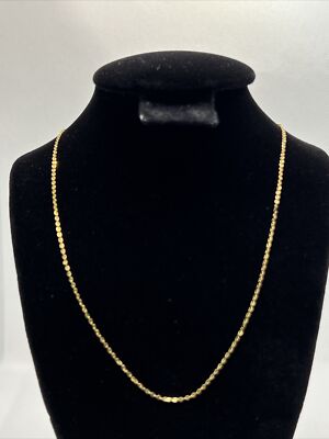 ITALY 14K Yellow Gold Oval Link Chain Necklace (16.25 Min - 18.25 Max long) 1.7g