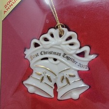 Lenox Ornament First Christmas Together 2002 Bells Porcelain Ornament New T 36